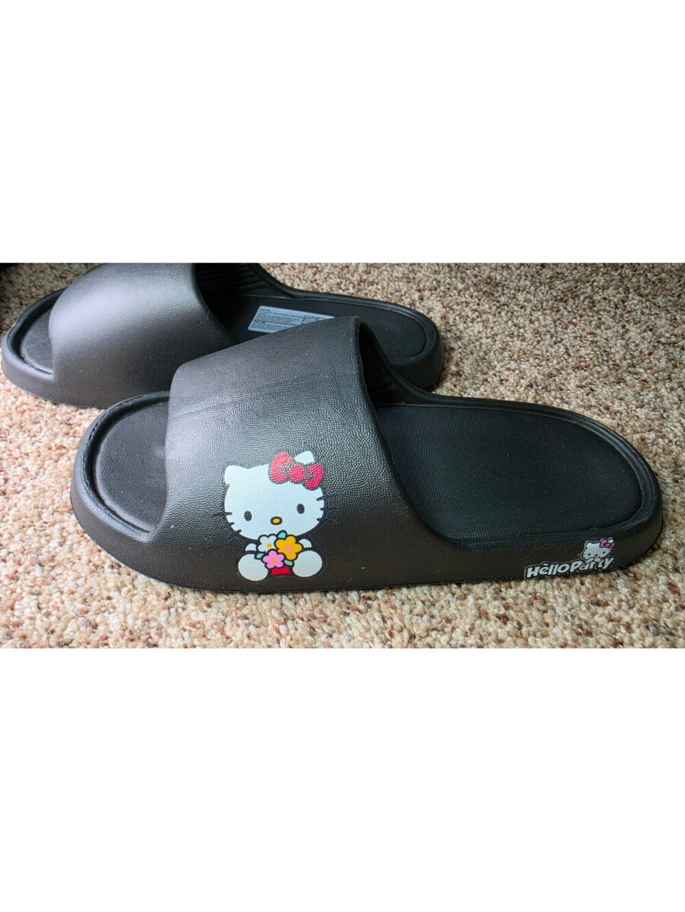 Hello Kitty Black Slide Sandals Size 40/41